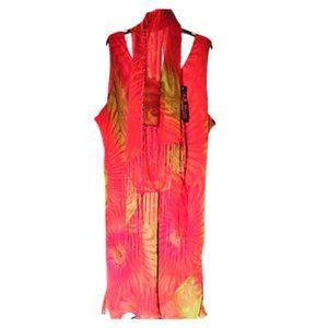 R&B Woman Collections Festive Floral Fit & Flare Dress & Round Neck Shawl.